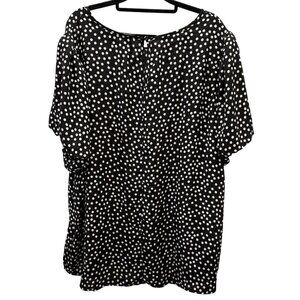 Torrid Womens Polka Dot Black White Blouse Size 3 Flowy Corpcore Plus Size